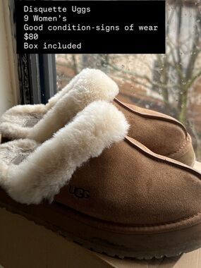 UGG Chestnut Suede Shearling-Lined Slip-On Clogs